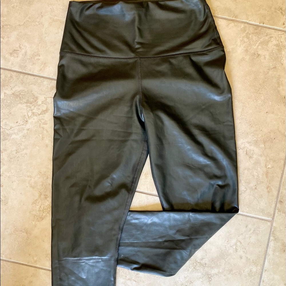 90°degree faux leather gray leggings